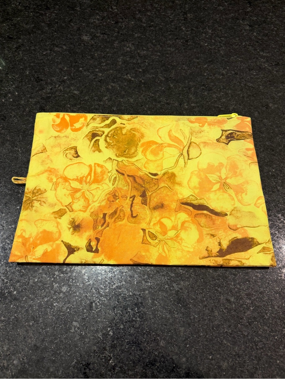 BAGGU Yellow Floral Zip Pouch